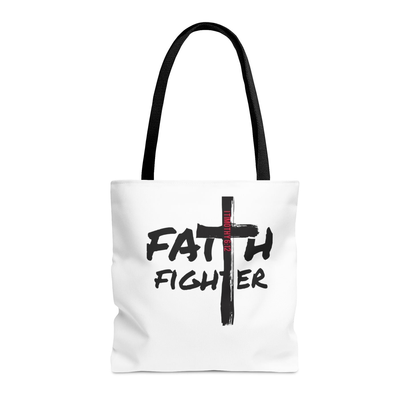 Collection A: “Faith Fighter” White Tote Bag