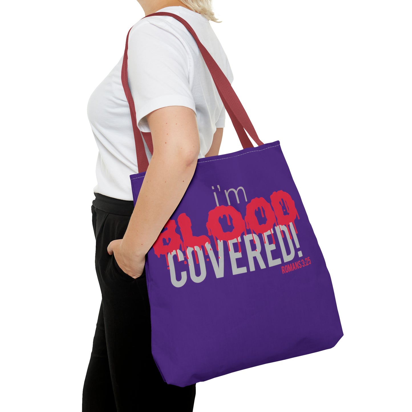 Collection B: “BLOOD Covered” Purple Tote Bag