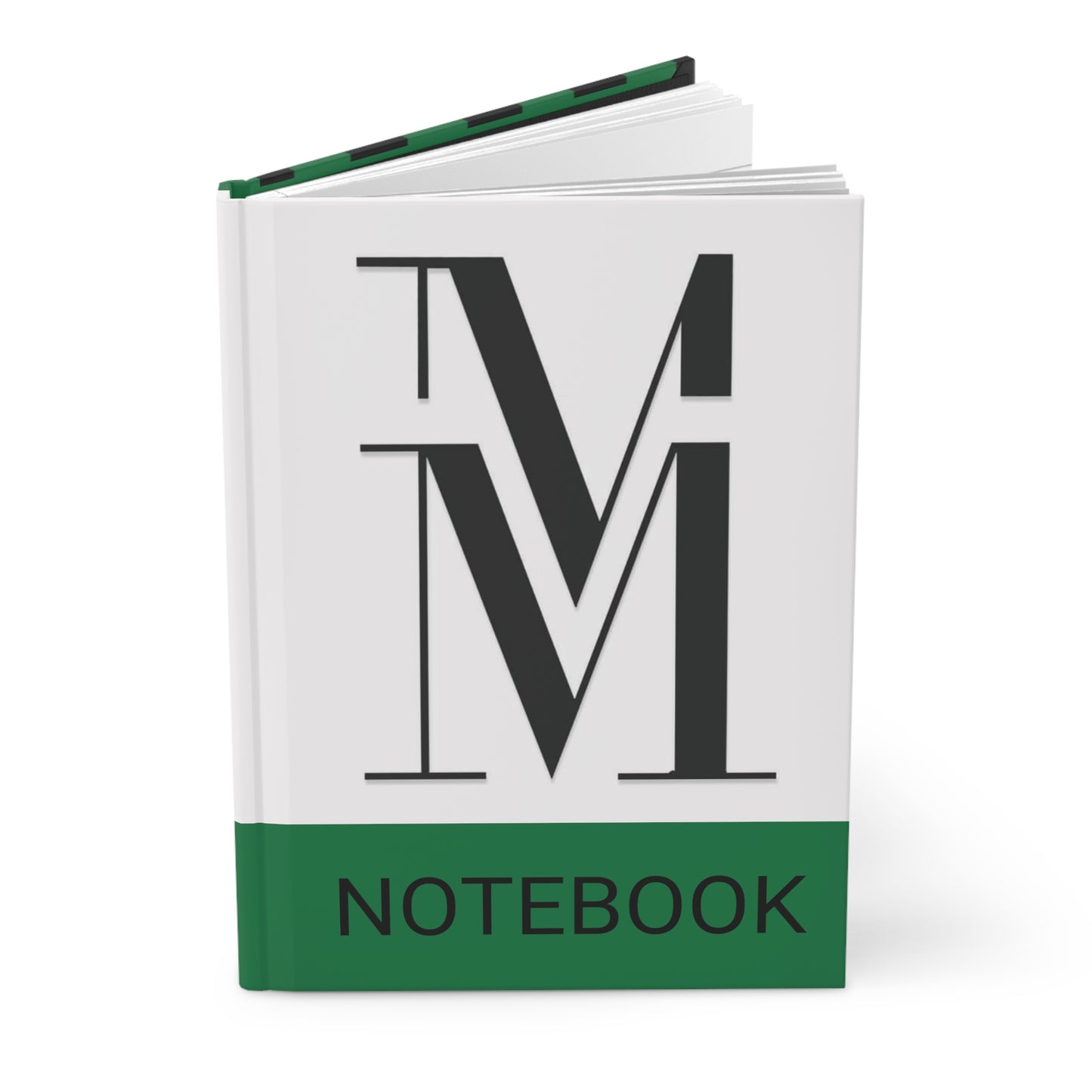 Mss Mia Dark Green Hardcover Stripe Journal Matte