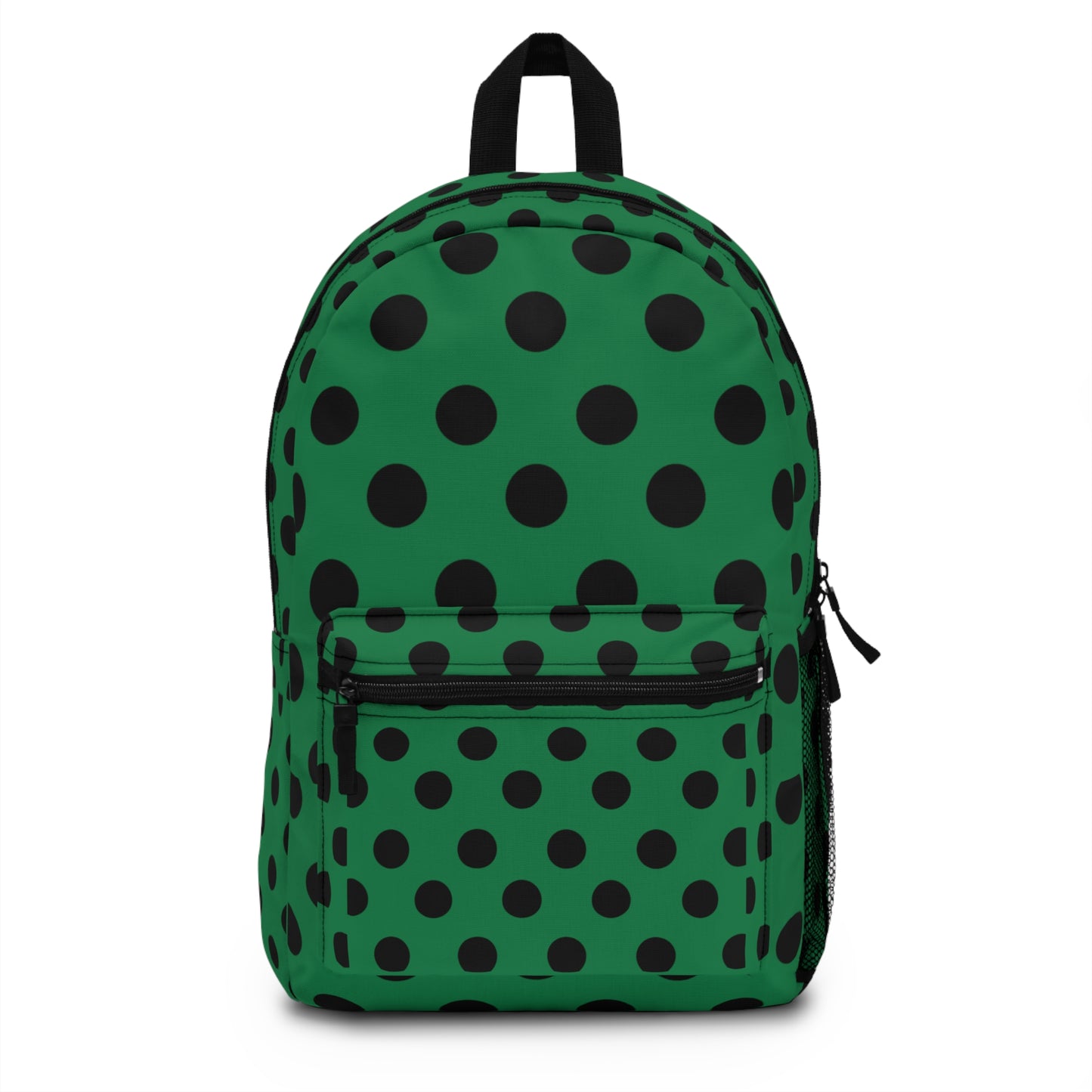 Mss Mia Dark Green W/Black Polka Backpack