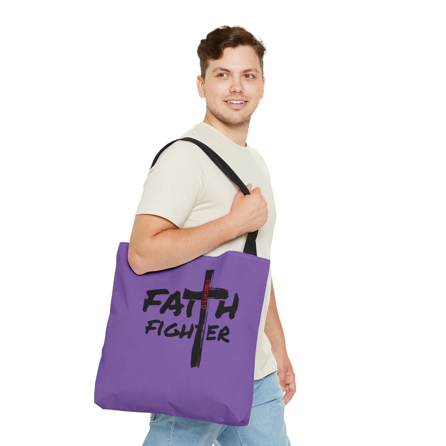 Collection A: “Faith Fighter” Purple Tote Bag