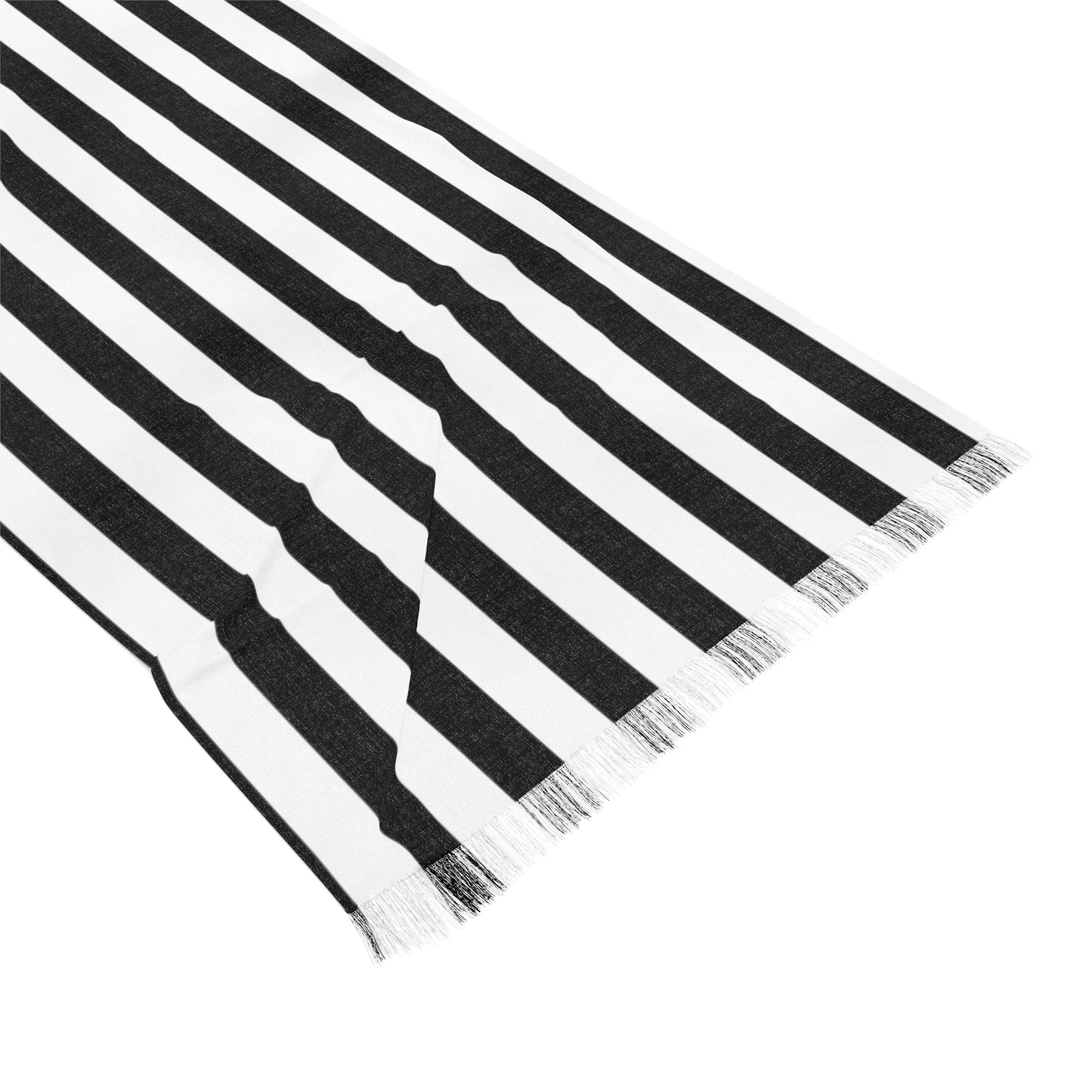 MssMia White w/ Black Stripe Light Scarf