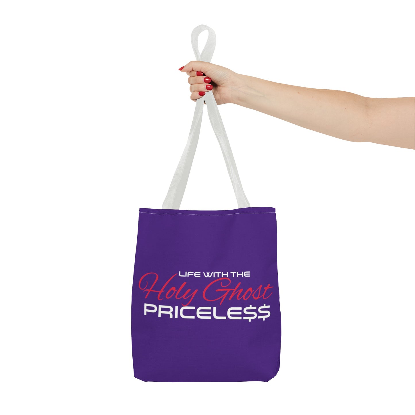 Collection A “Holy Ghost PRICELESS” Purple Tote Bag