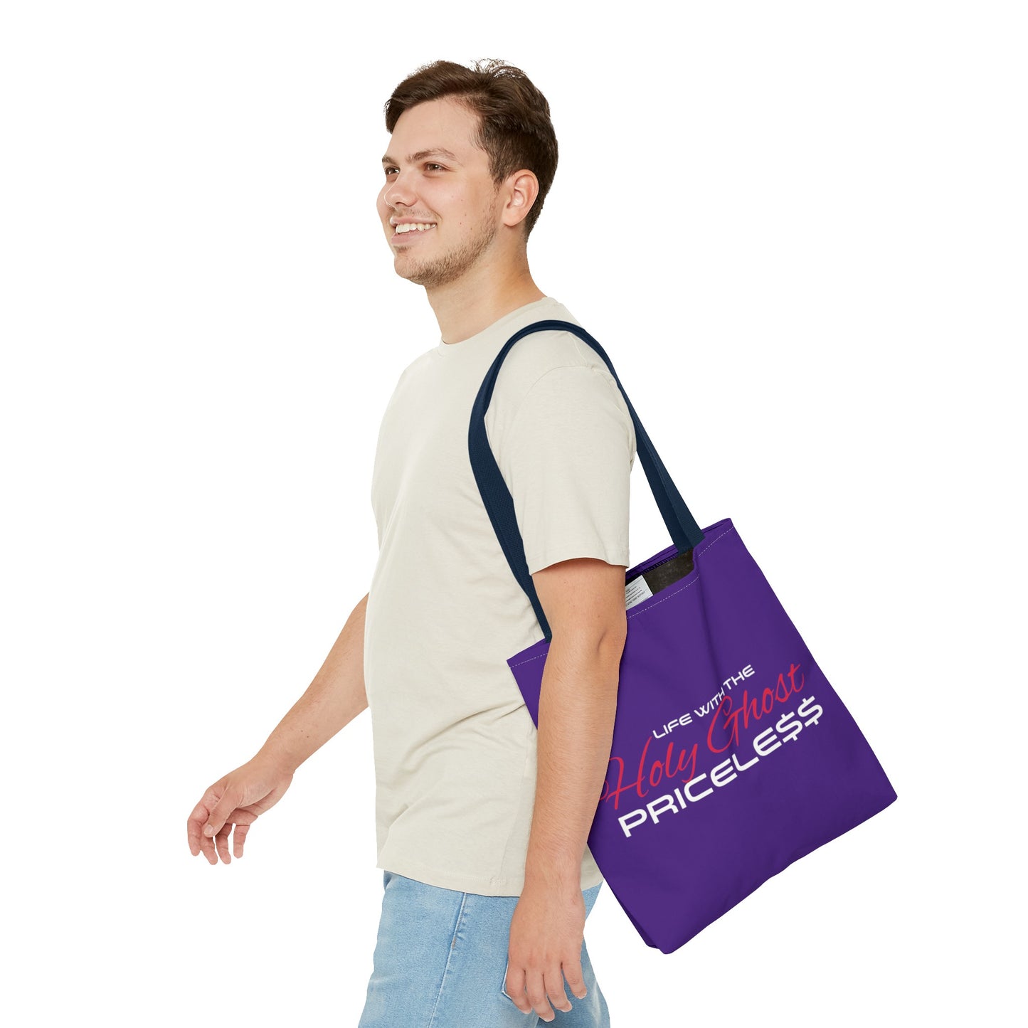 Collection A “Holy Ghost PRICELESS” Purple Tote Bag