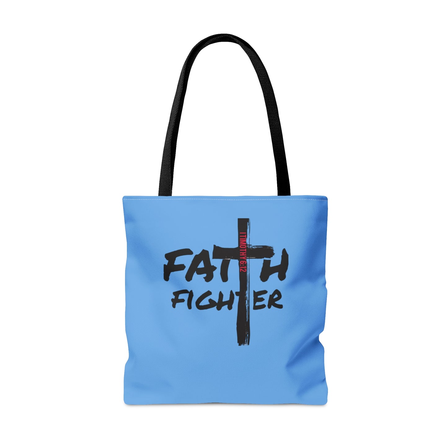 Collection A: “Faith Fighter” Light Blue Tote Bag