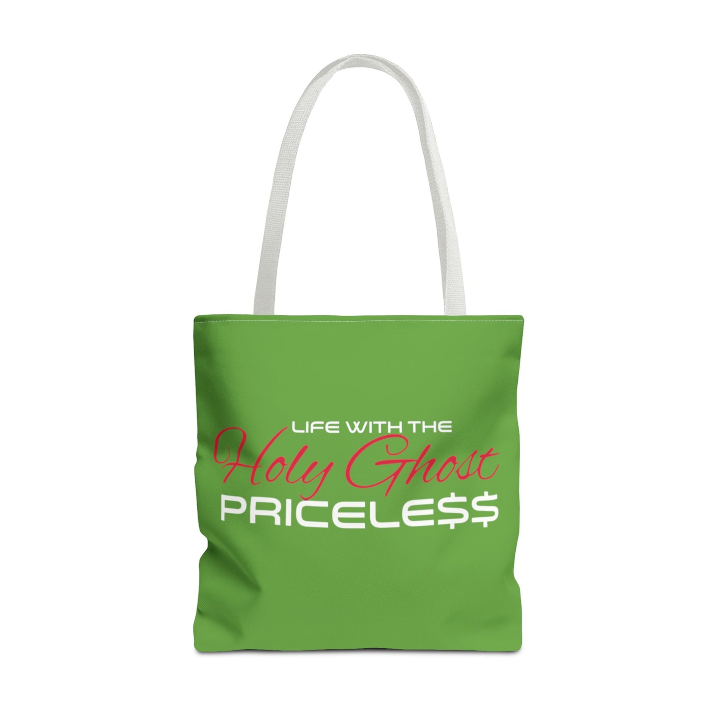 Collection A “Holy Ghost PRICELESS “ Green Tote Bag