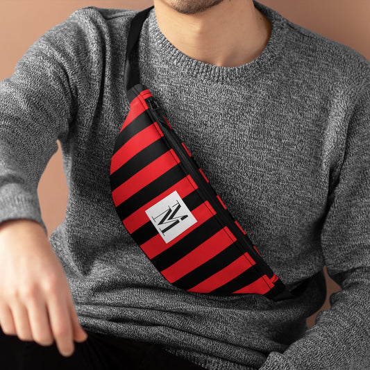 Mss Mia Red w/Black Rugby Stripe Fanny Pack