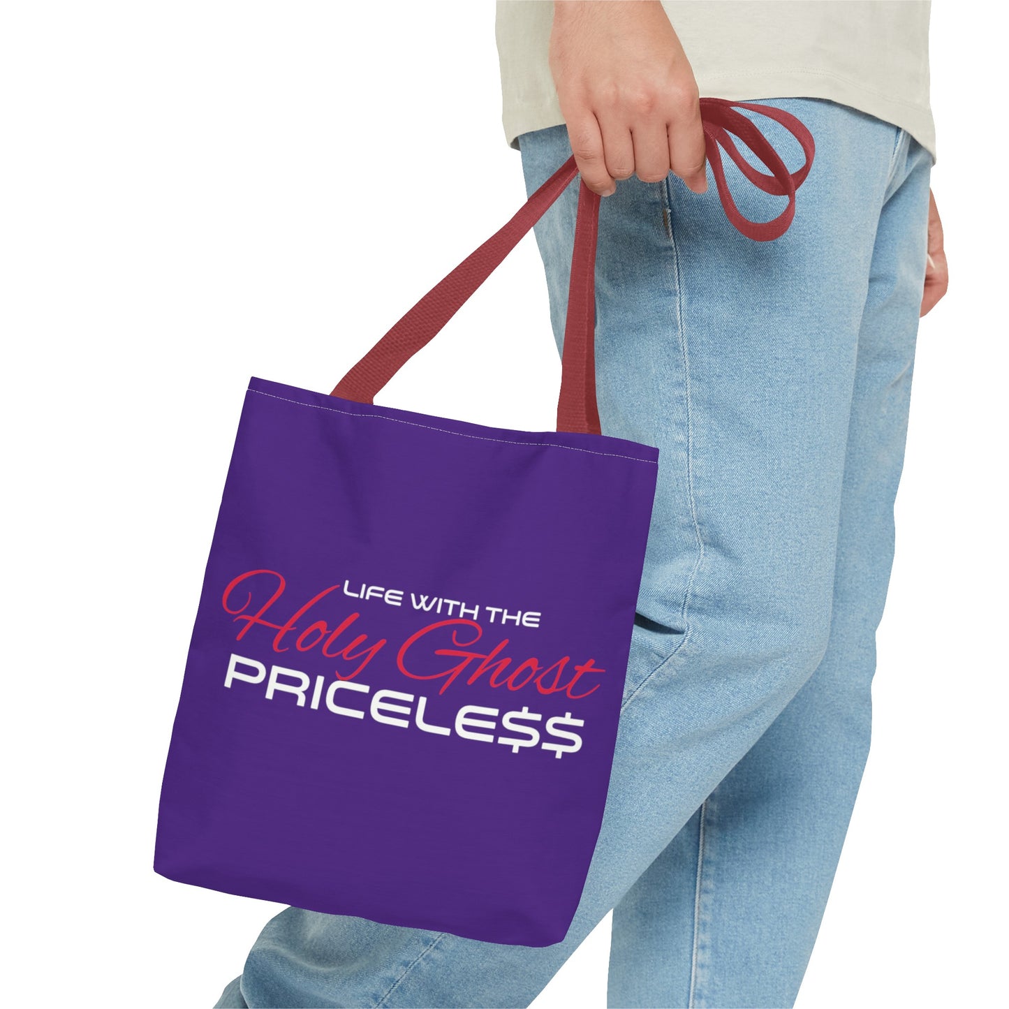 Collection A “Holy Ghost PRICELESS” Purple Tote Bag