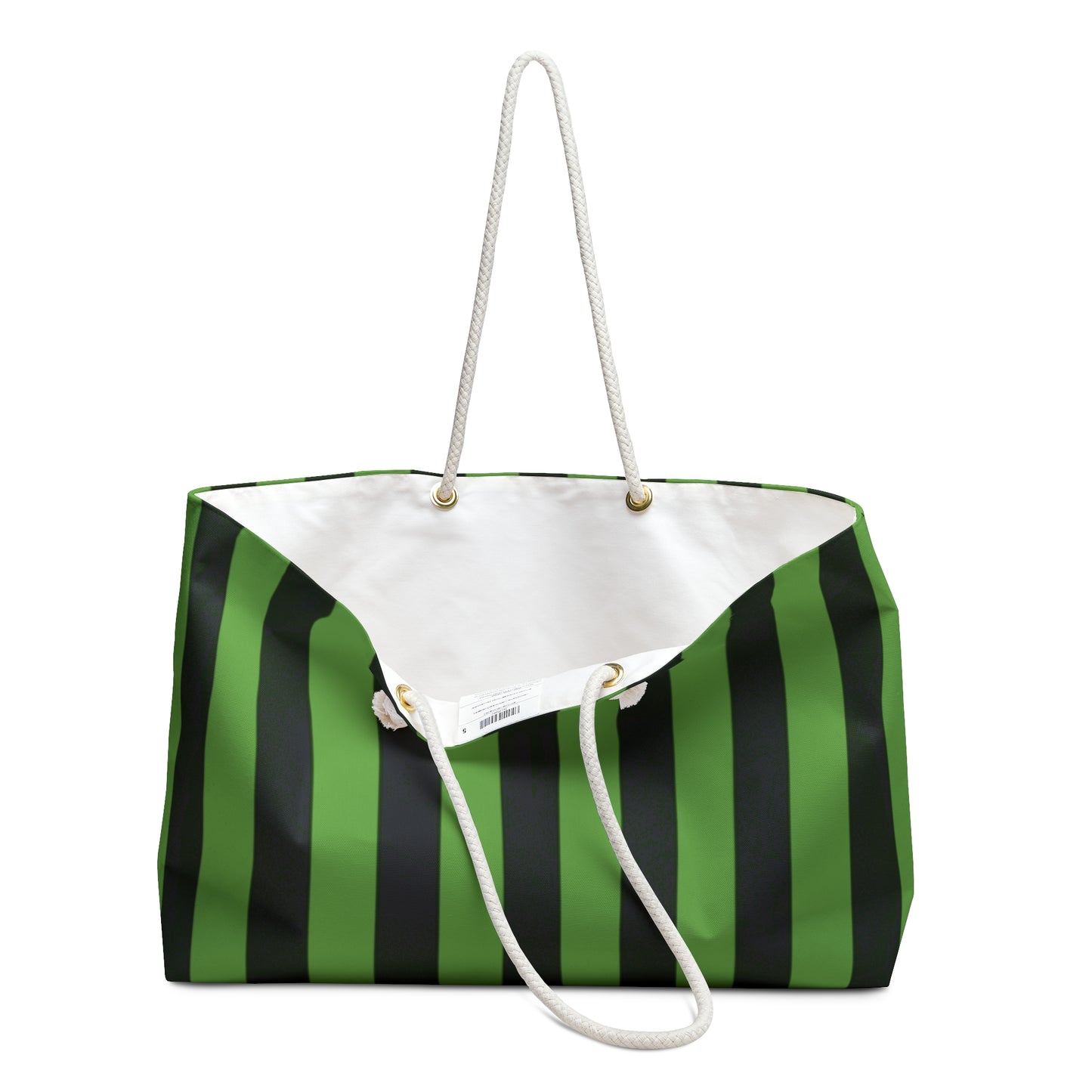 Mss Mia Light Green/Black Stripe Weekender Bag