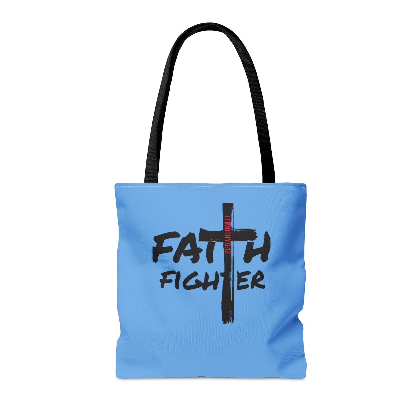 Collection A: “Faith Fighter” Light Blue Tote Bag