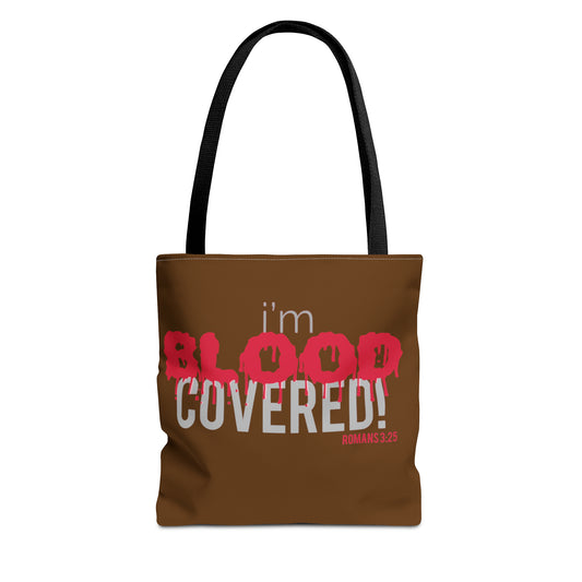 Collection B: “BLOOD Covered” Brown Tote Bag