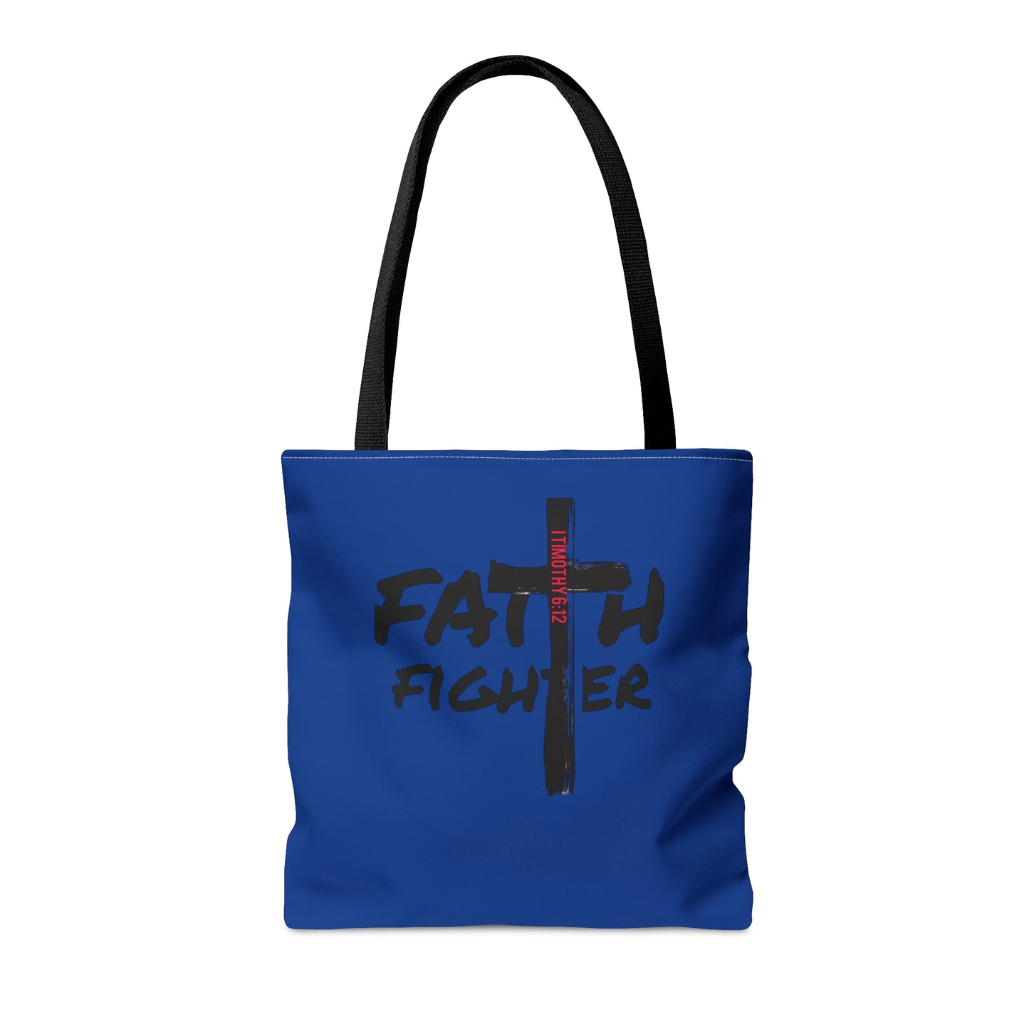 Collection A: “Faith Fighter” Dark Blue Tote Bag