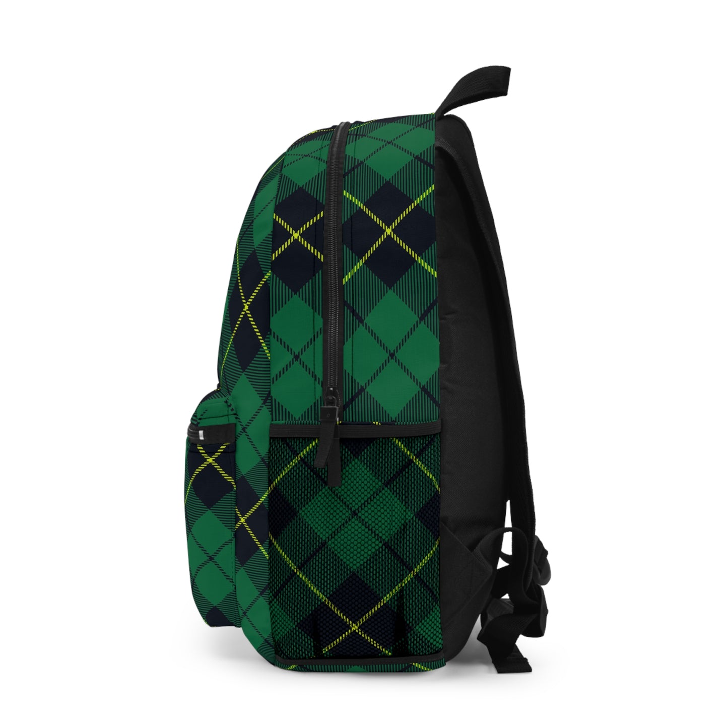 Mss Mia Dark Green Plaid Backpack