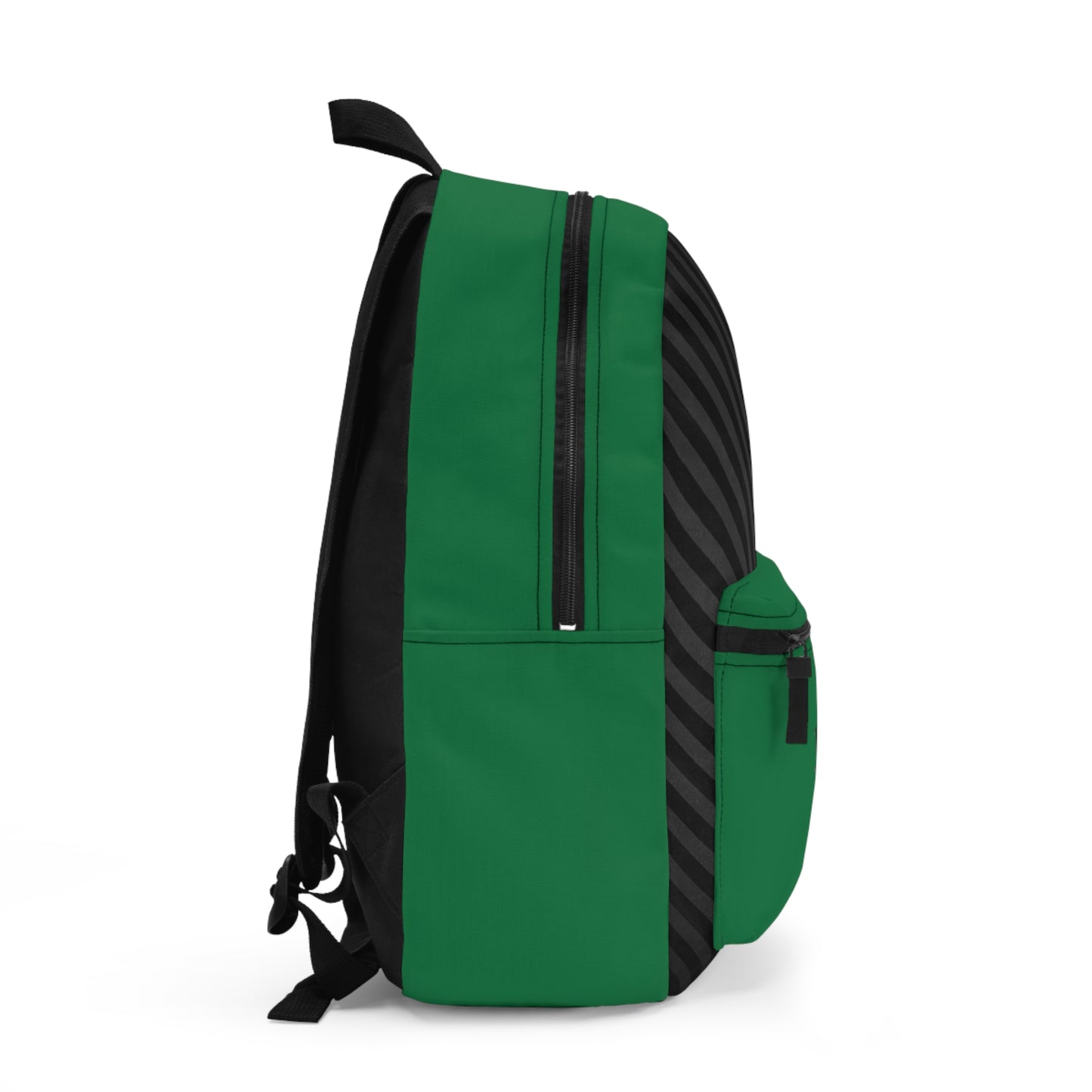 Mss Mia Dark Green w/Black Diagonal Stripe Backpack