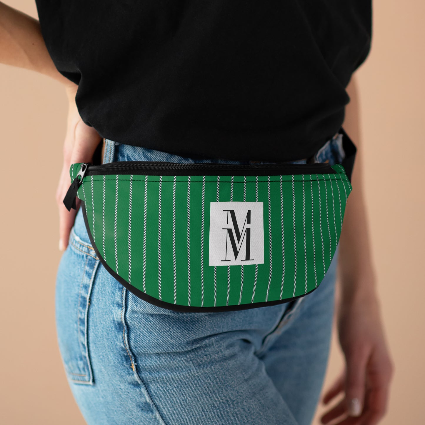 Mss Mia Dark Green w/ Pinstripe Fanny Pack