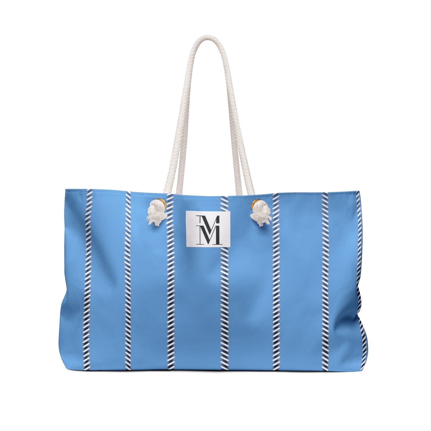 Mss Mia Light Blue Pinstripe Weekender