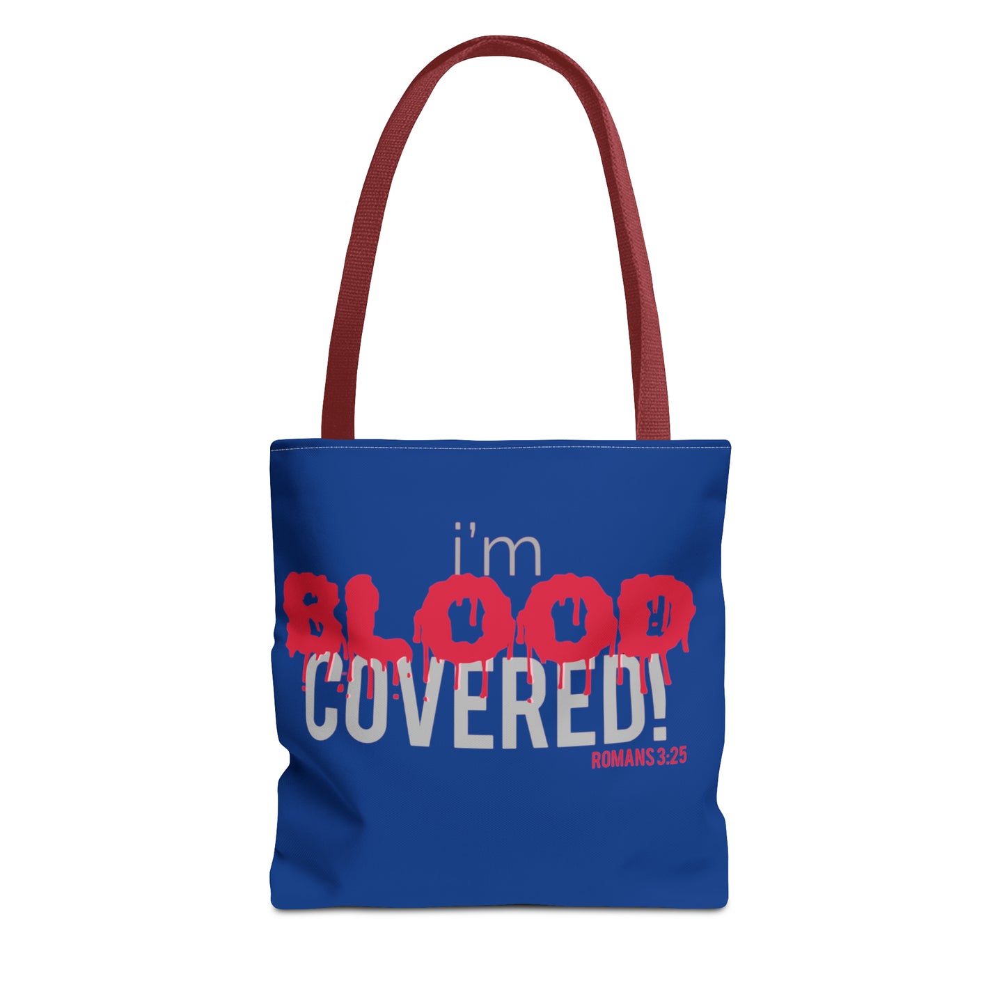 Collection B: “BLOOD Covered” Blue Tote Bag