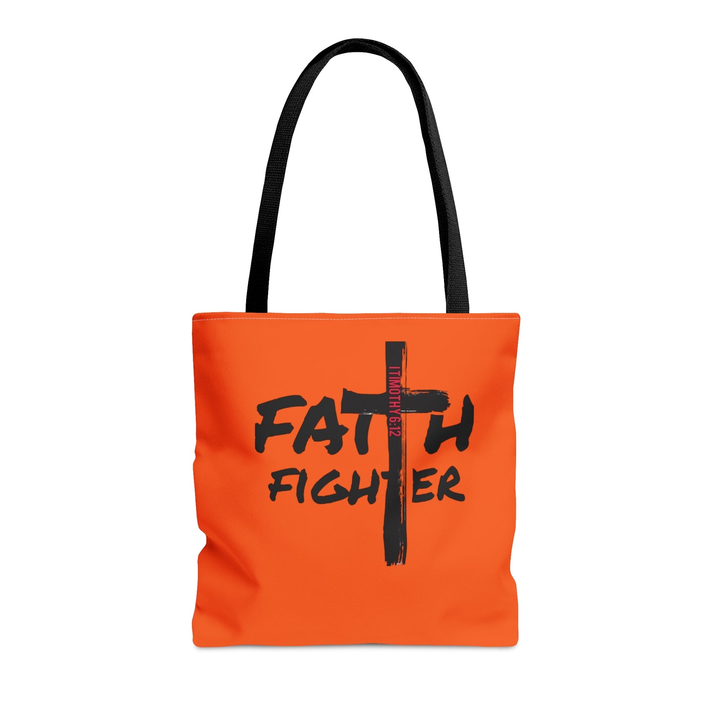 Collection A: “Faith Fighter”  Orange Tote Bag