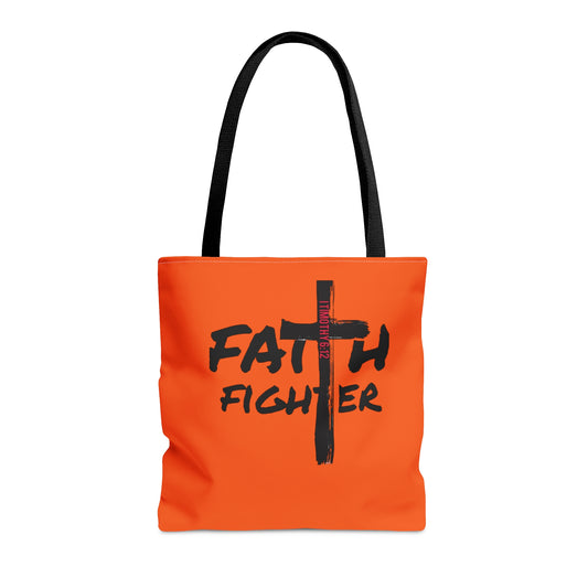 Collection A: “Faith Fighter”  Orange Tote Bag