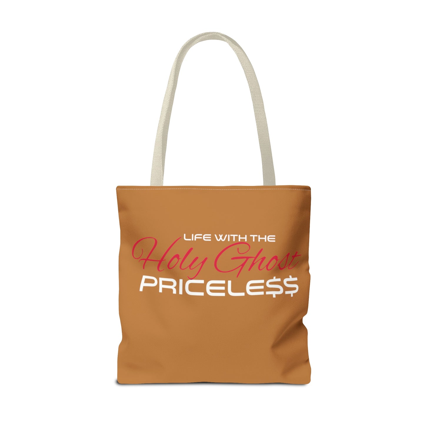 Collection A “Holy Ghost PRICELESS” Tan Tote Bag