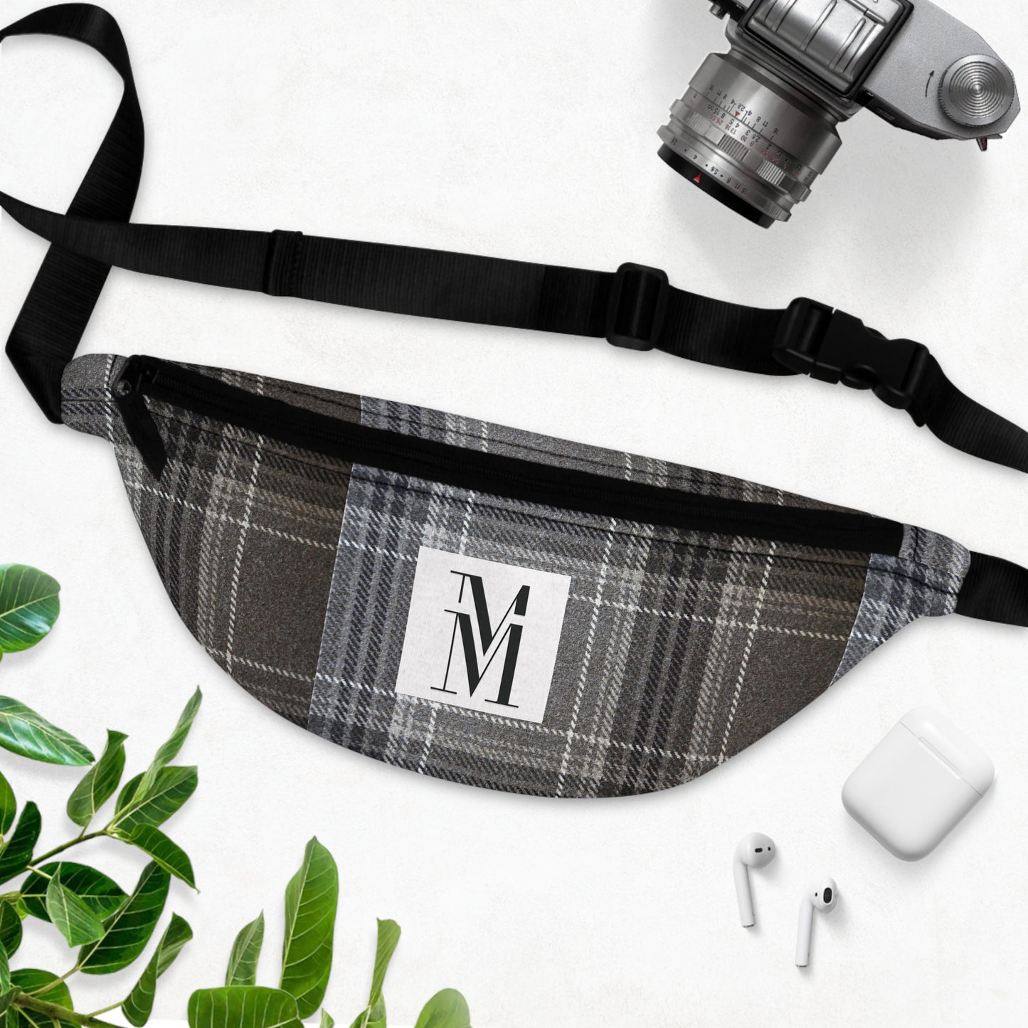 Mss Mia Grey Plaid Fanny Pack
