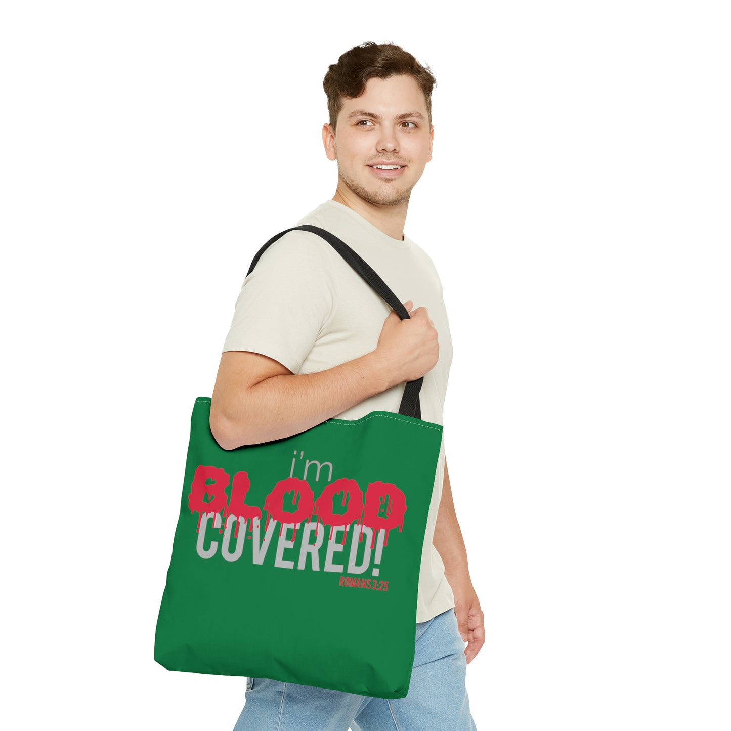 Collection B: “BLOOD Covered” Green Tote Bag