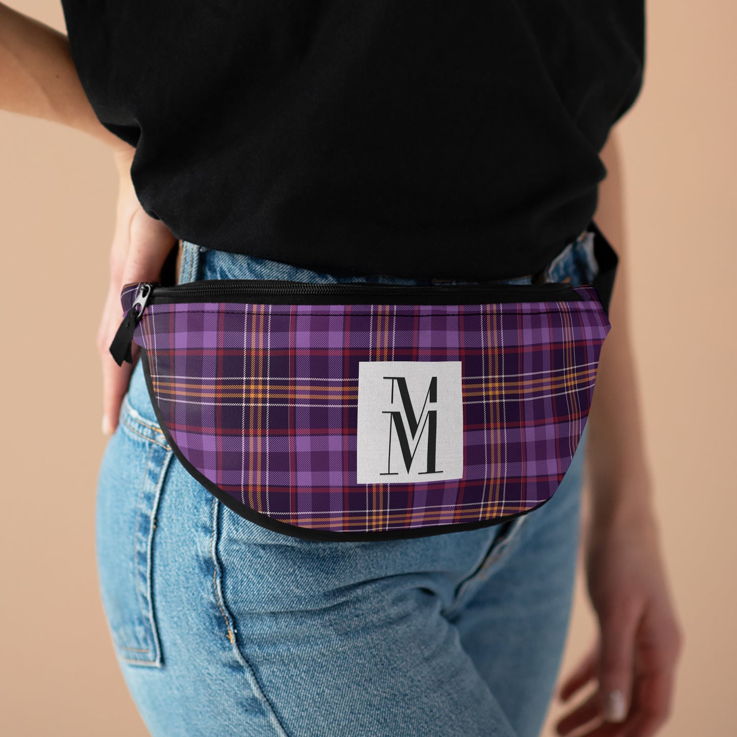 Mss Mia Purple Plaid Fanny Pack
