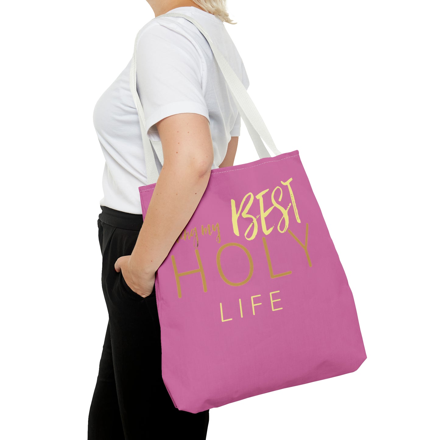 Collection A: “HOLYlife” Pink Tote Bag