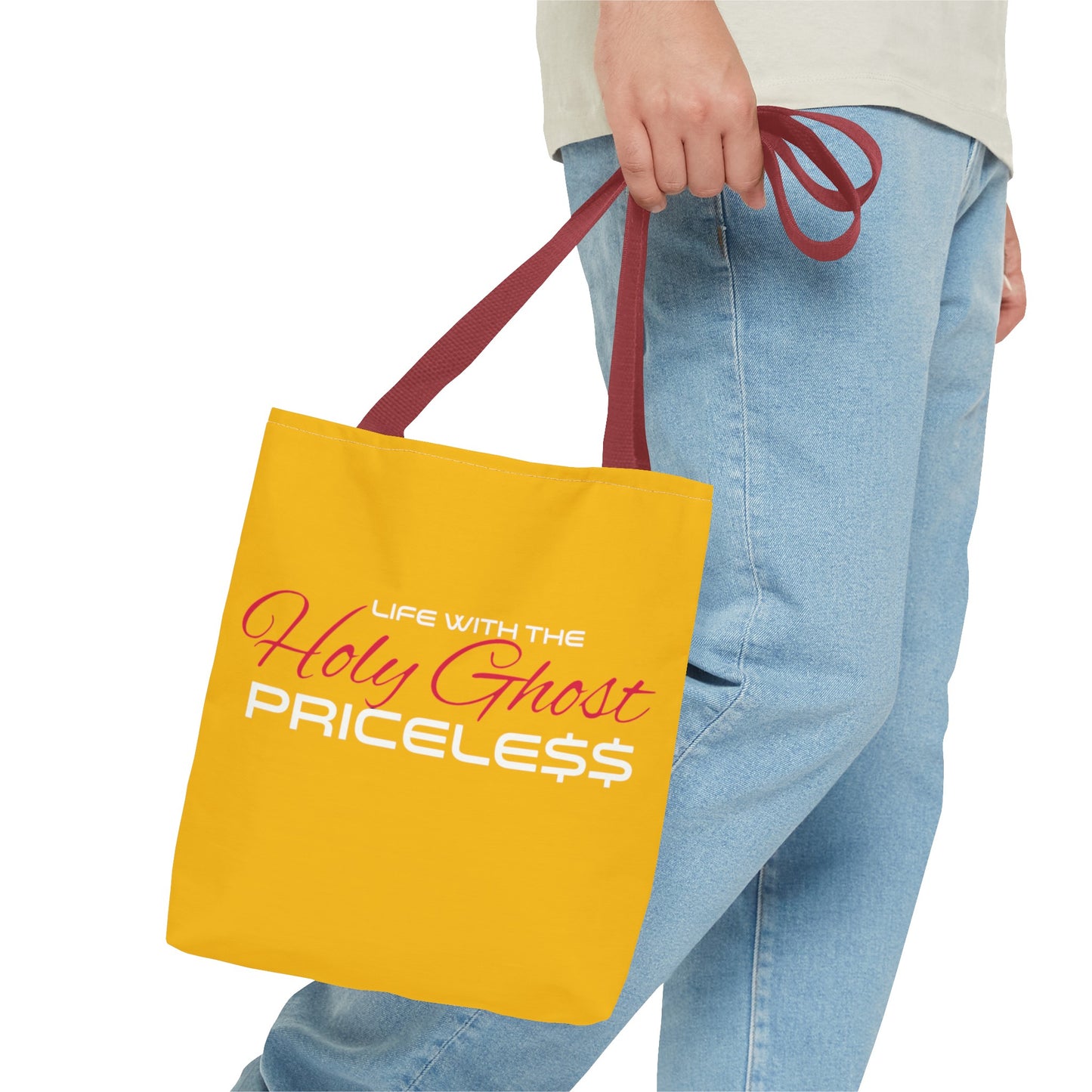 Collection A “Holy Ghost PRICELESS “ Yellow Tote Bag