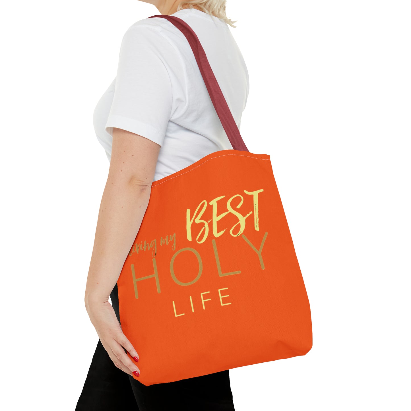 Collection A: “HOLYlife” Orange Tote Bag