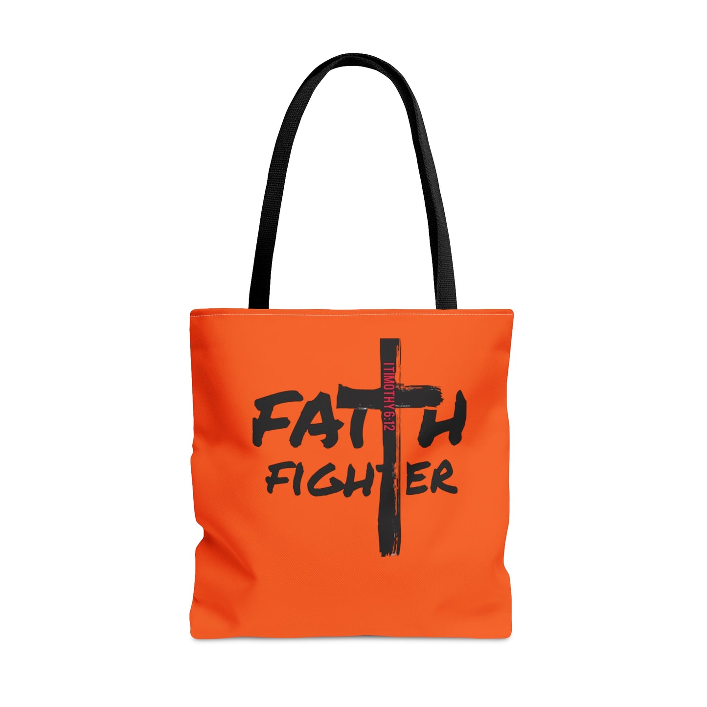 Collection A: “Faith Fighter”  Orange Tote Bag