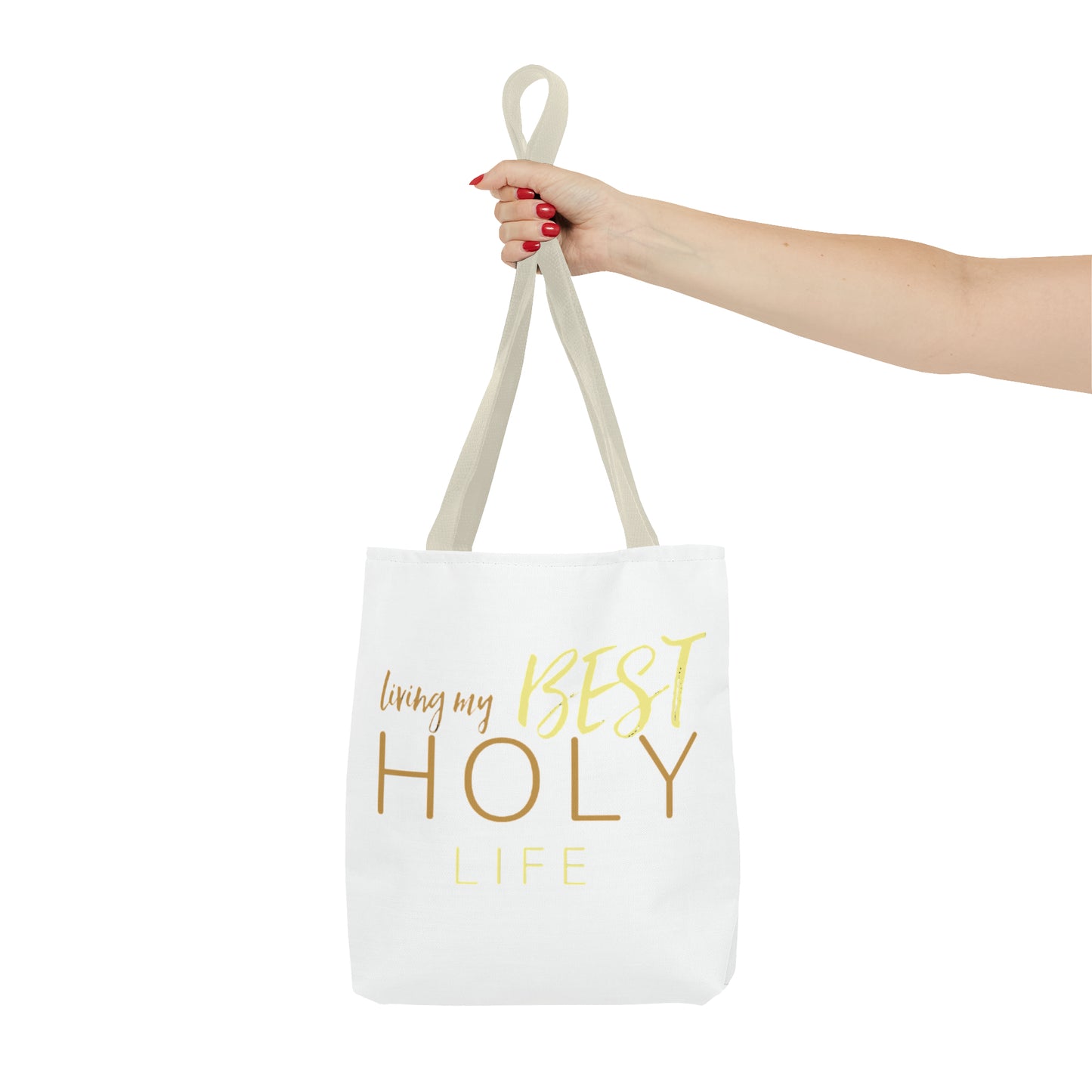 Collection A: “HOLYlife” White Tote Bag