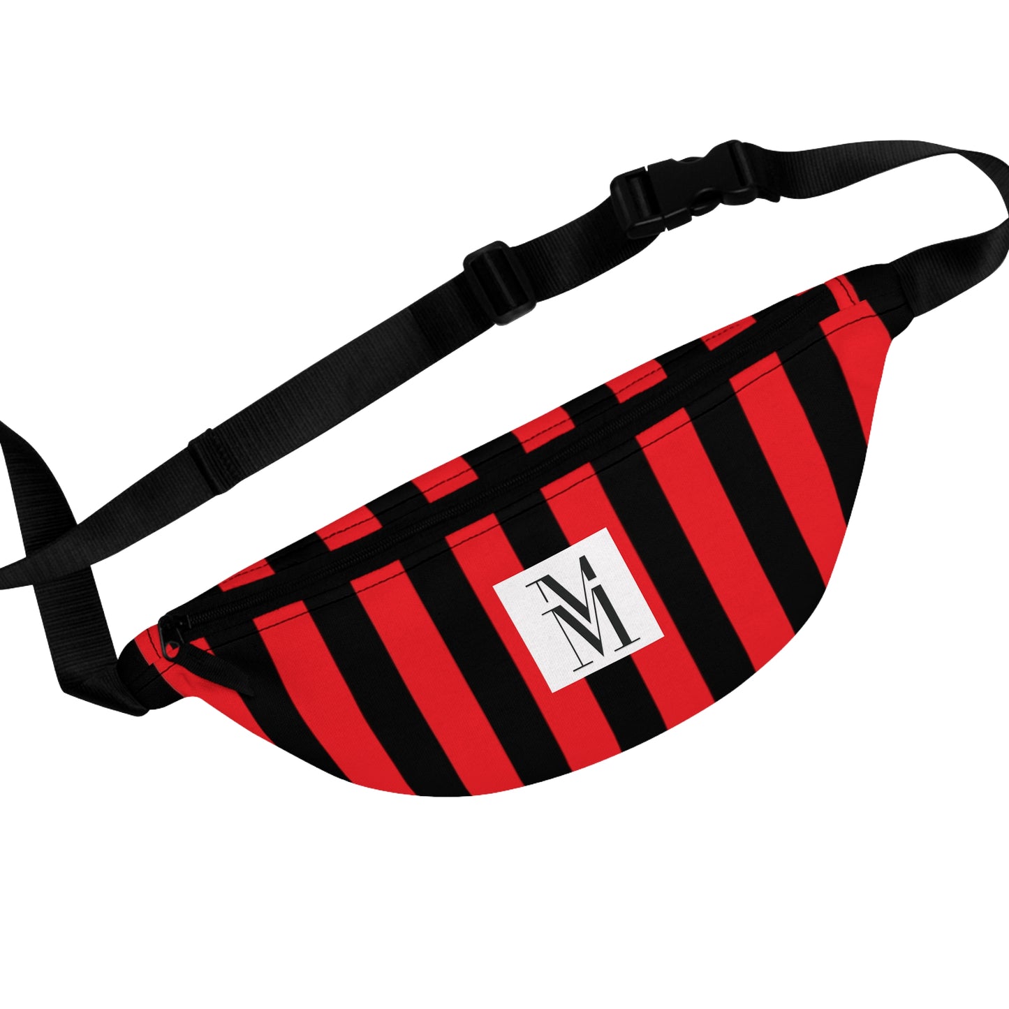 Mss Mia Red w/Black Rugby Stripe Fanny Pack