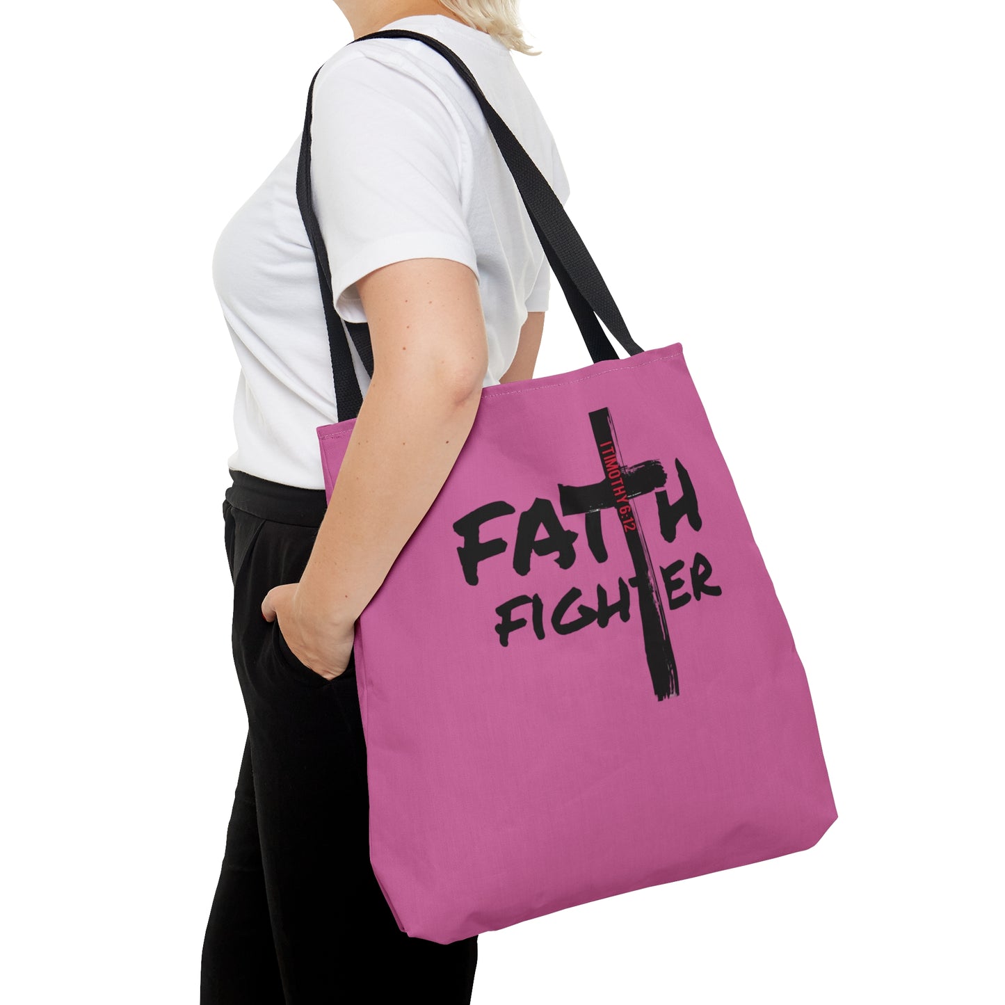 Collection A: “Faith Fighter” Pink Tote Bag