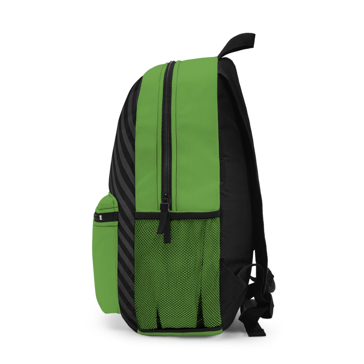 Mss Mia Light Green w/Black Diagonal Stripe Backpack