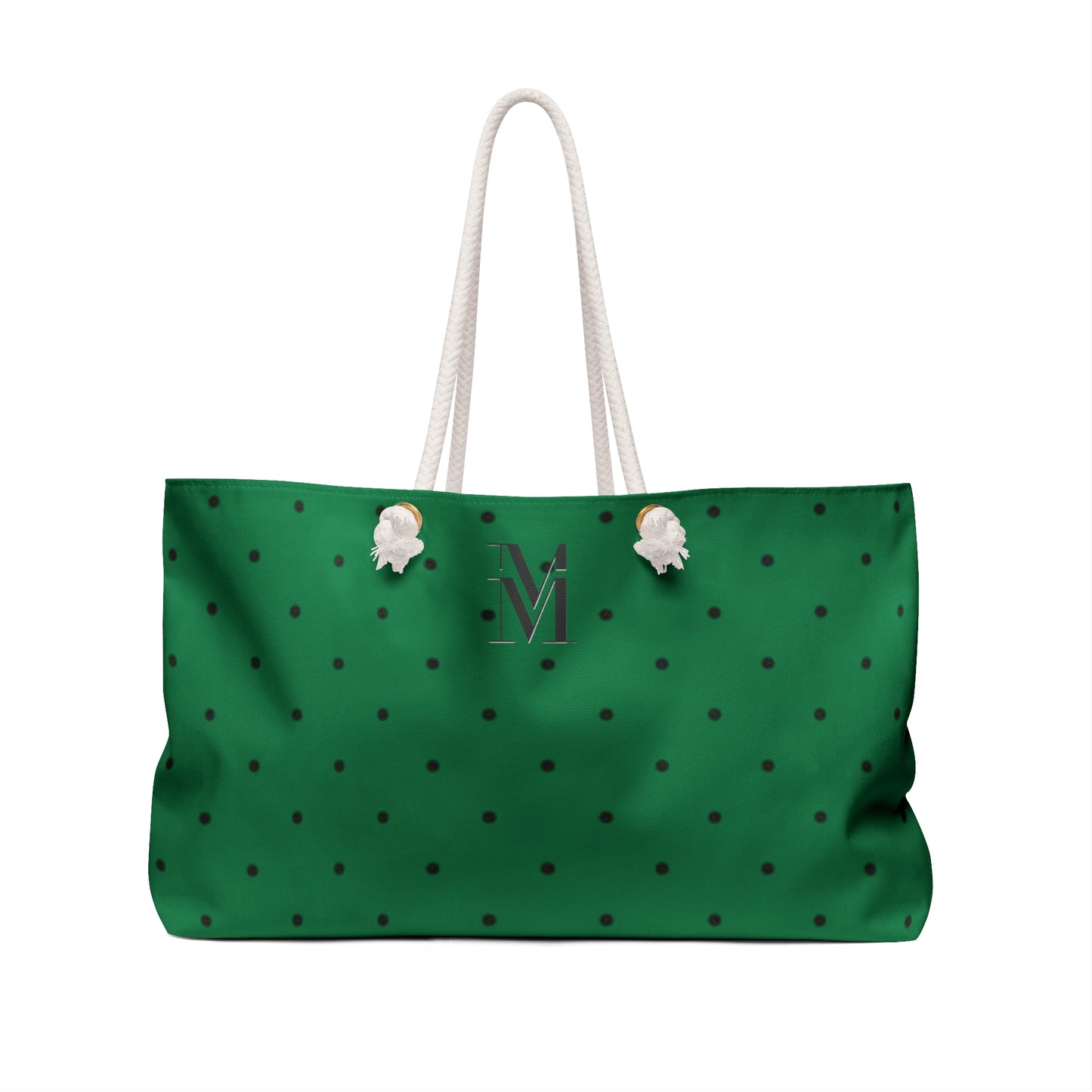 Mss Mia Dark Green Polka Dot Weekender