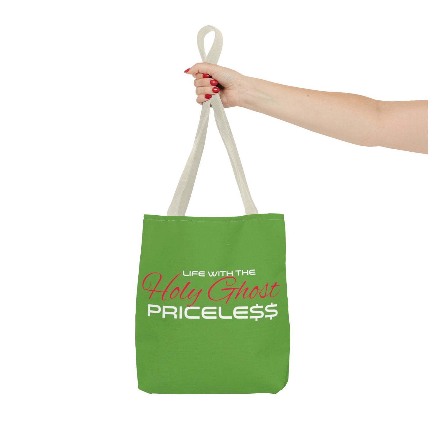 Collection A “Holy Ghost PRICELESS “ Green Tote Bag