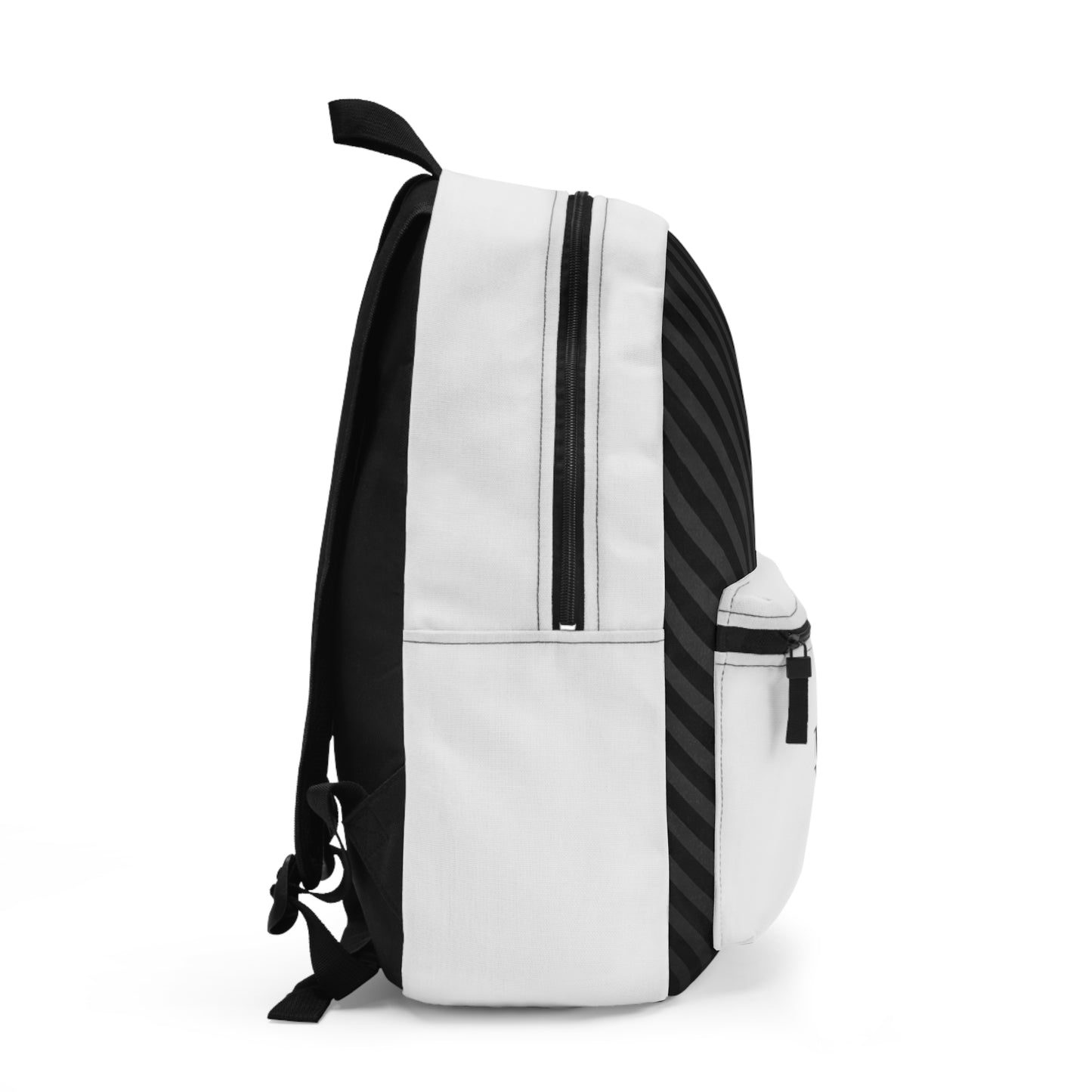 Mss Mia White w/Black Diagonal Stripe Backpack