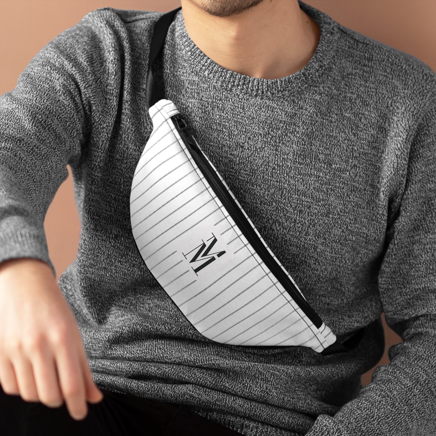 Mss Mia White w/ Pinstripe Fanny Pack