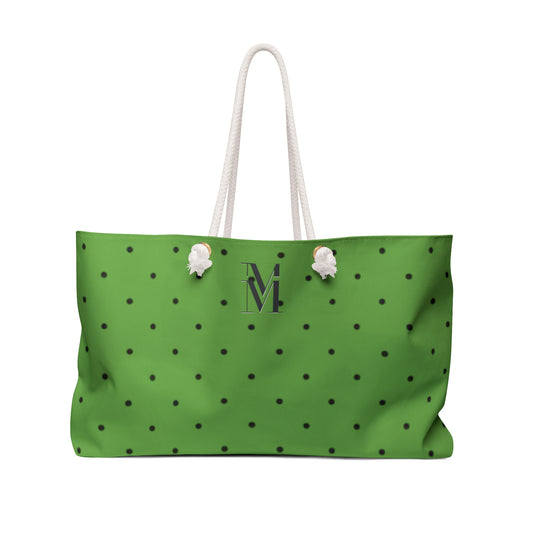 Mss Mia Light Green Polka Dot Weekender