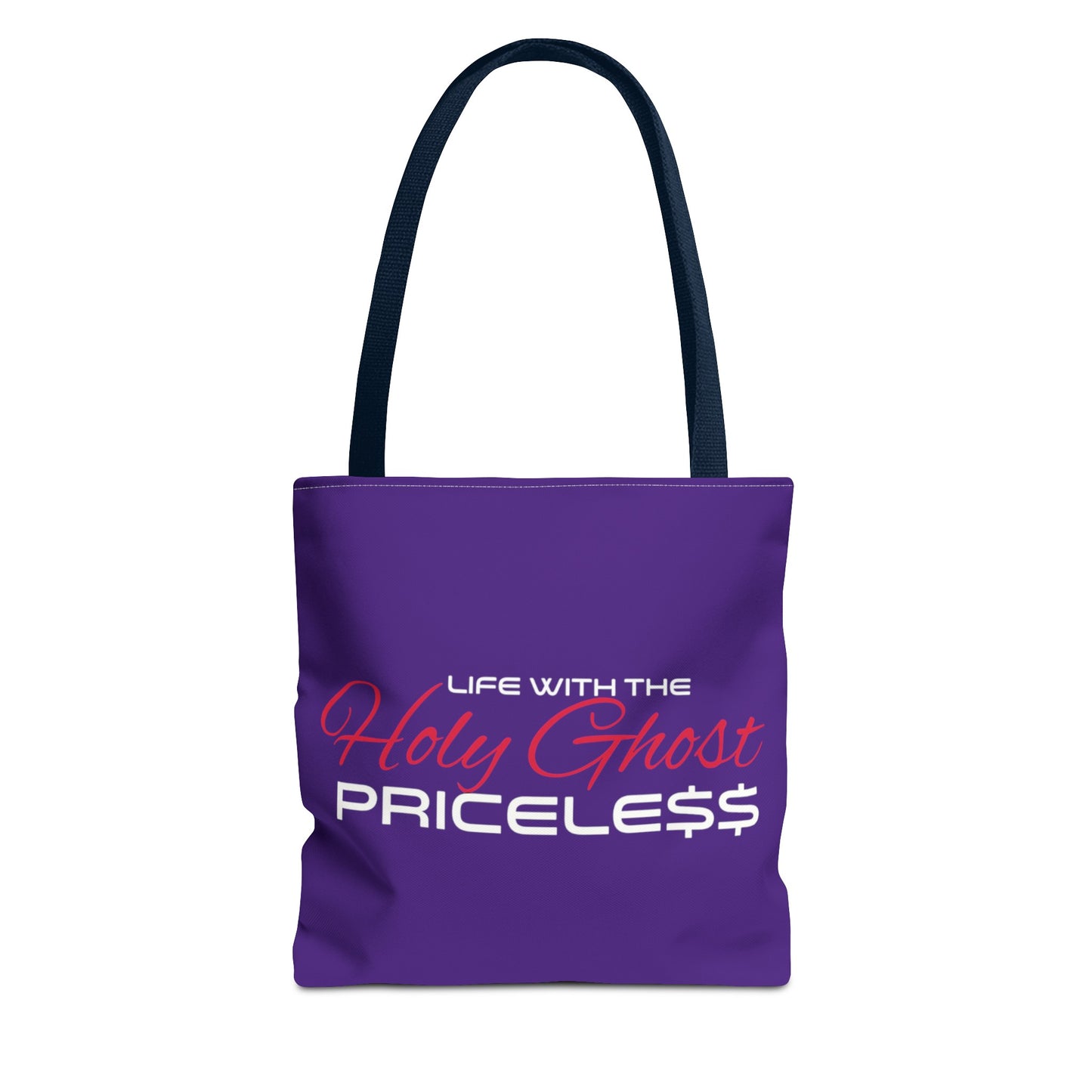 Collection A “Holy Ghost PRICELESS” Purple Tote Bag