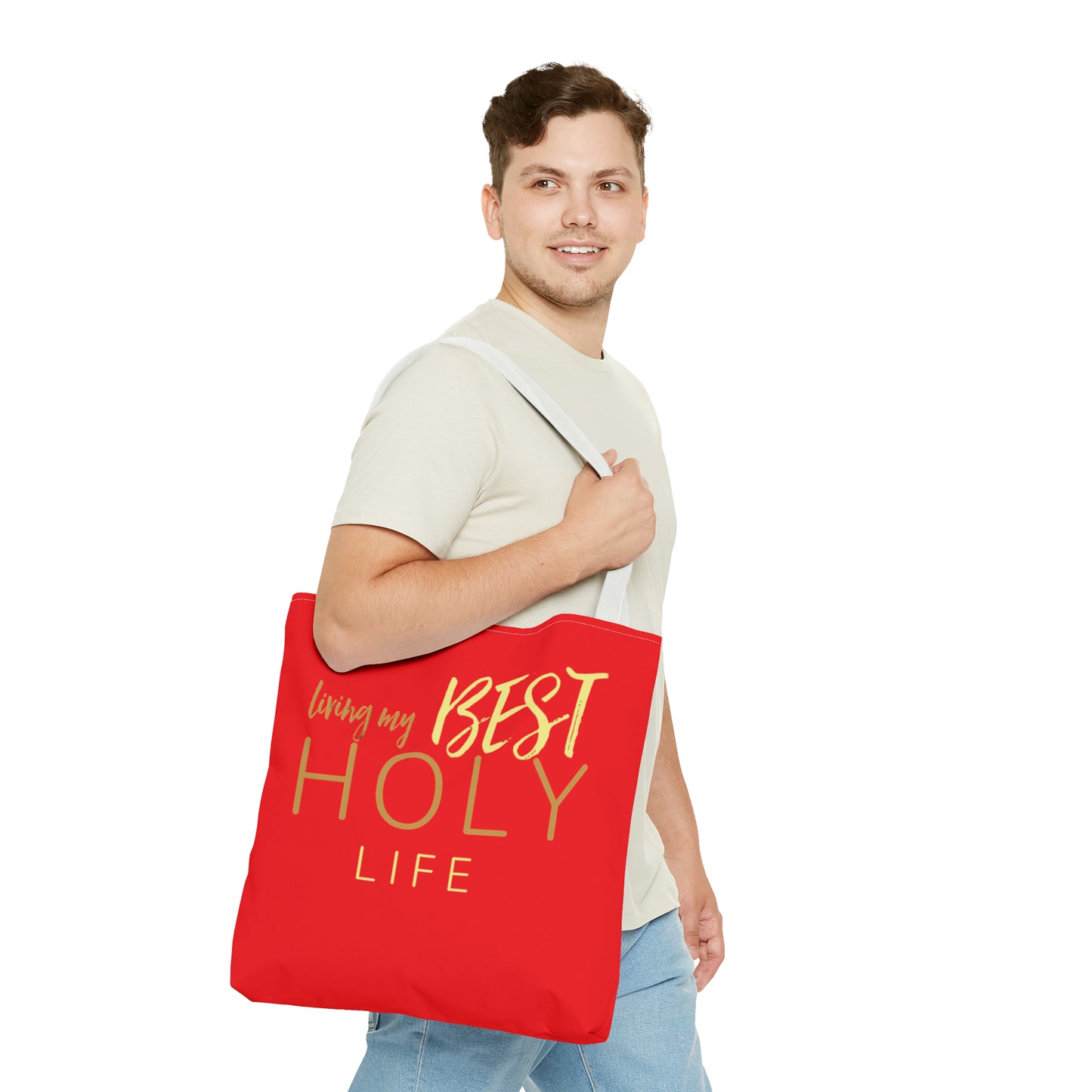 Collection A: “HOLYlife” Red Tote Bag