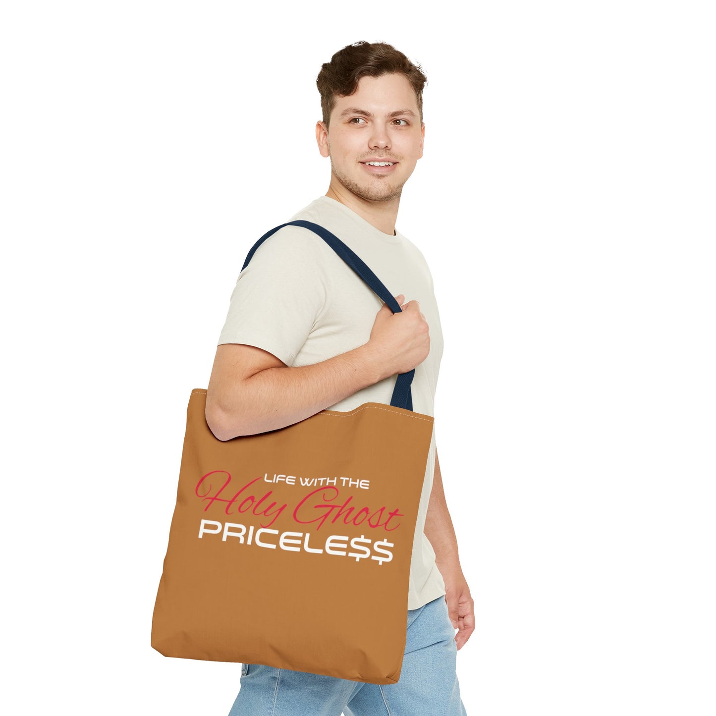 Collection A “Holy Ghost PRICELESS” Tan Tote Bag