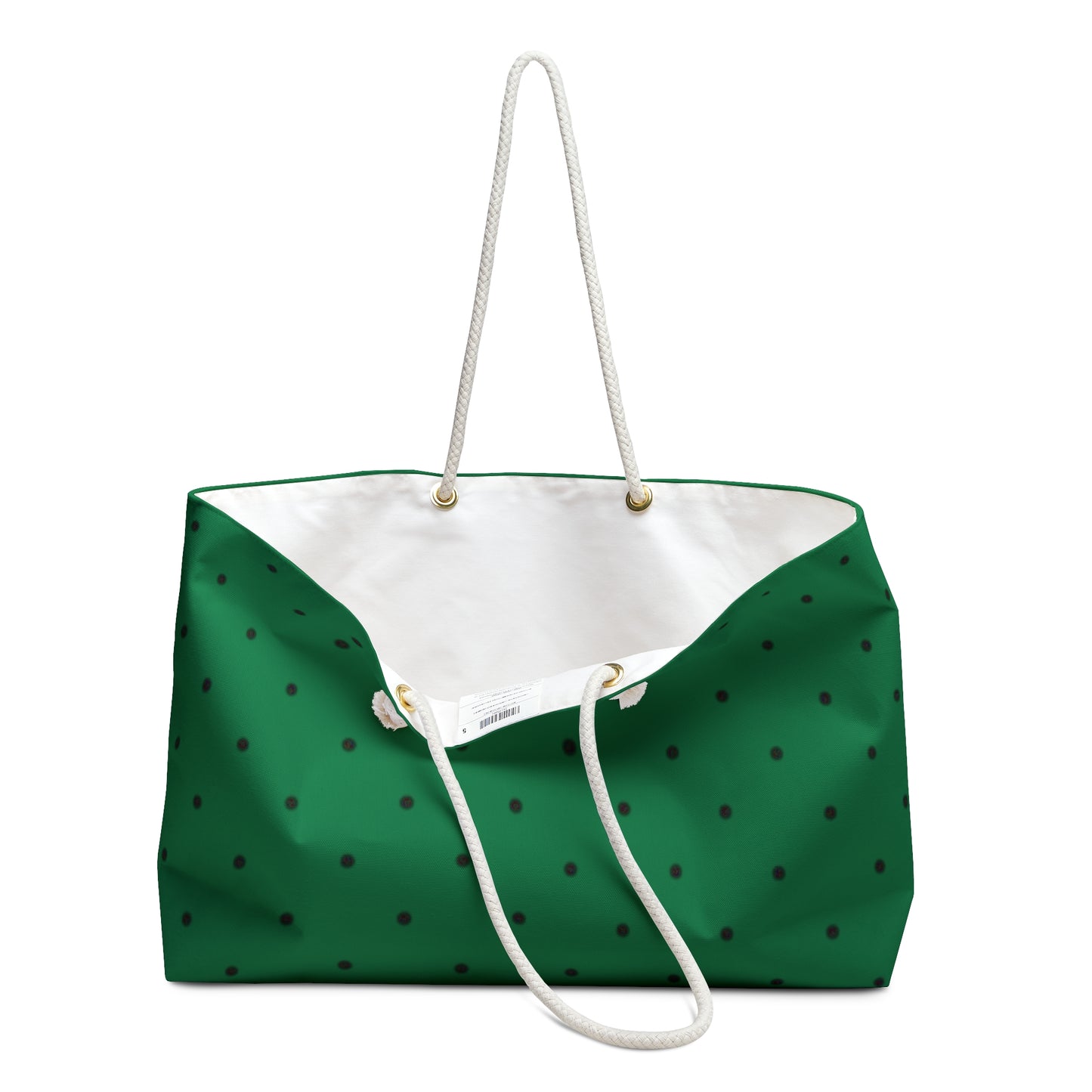 Mss Mia Dark Green Polka Dot Weekender