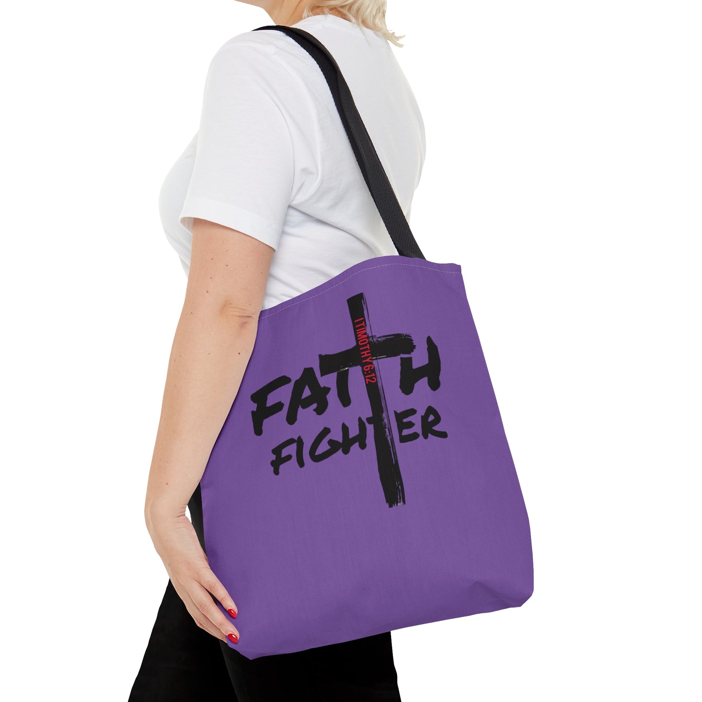 Collection A: “Faith Fighter” Purple Tote Bag