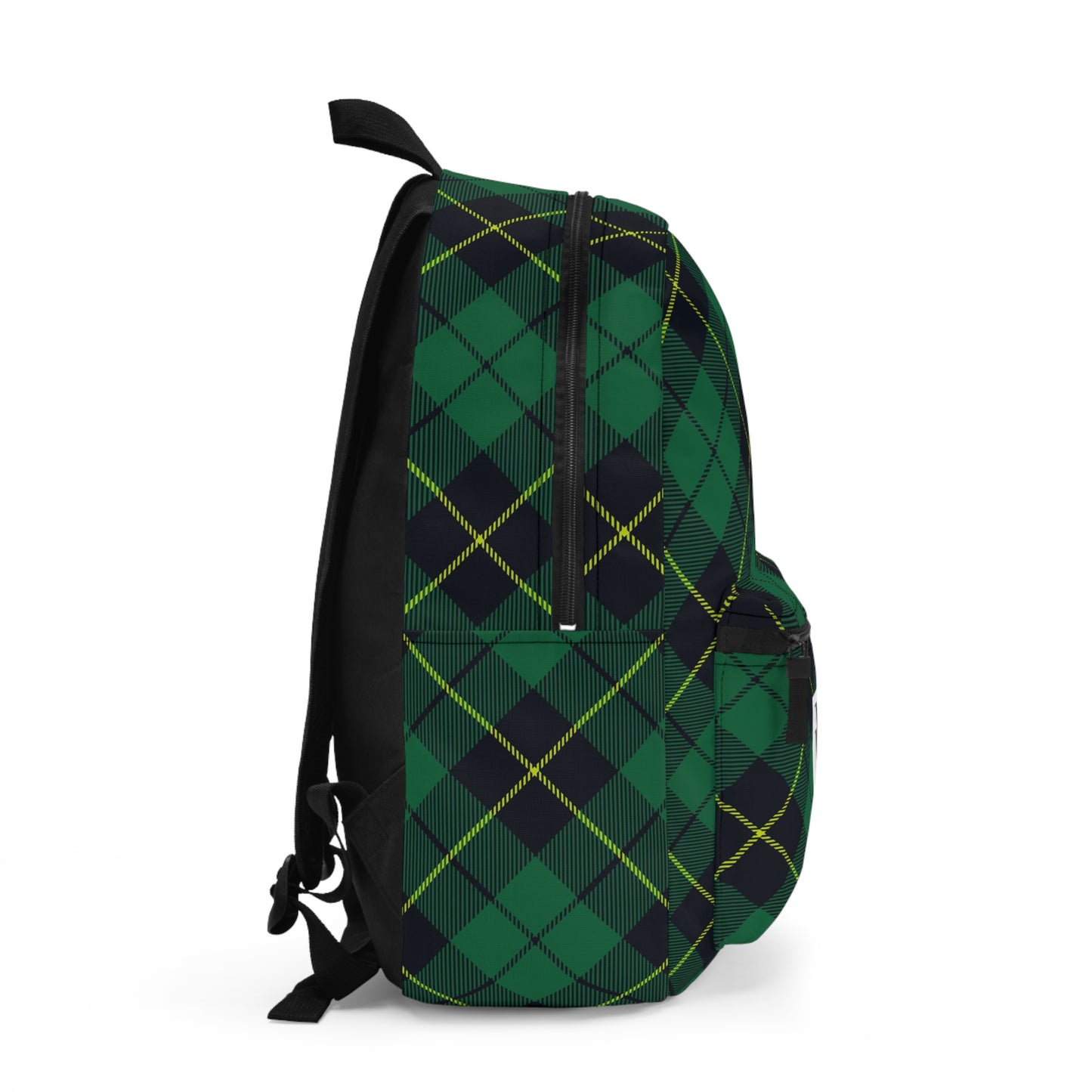 Mss Mia Dark Green Plaid Backpack