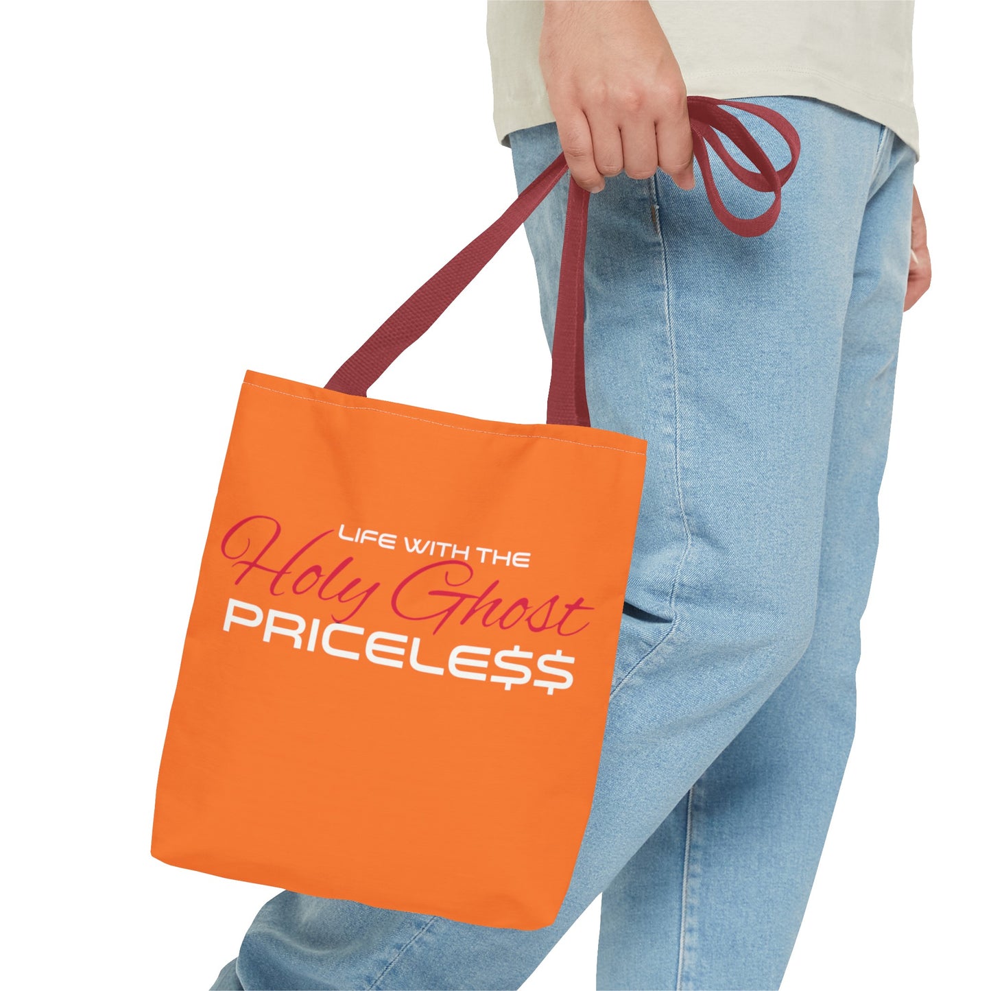 Collection A “Holy Ghost PRICELESS” Orange Tote Bag