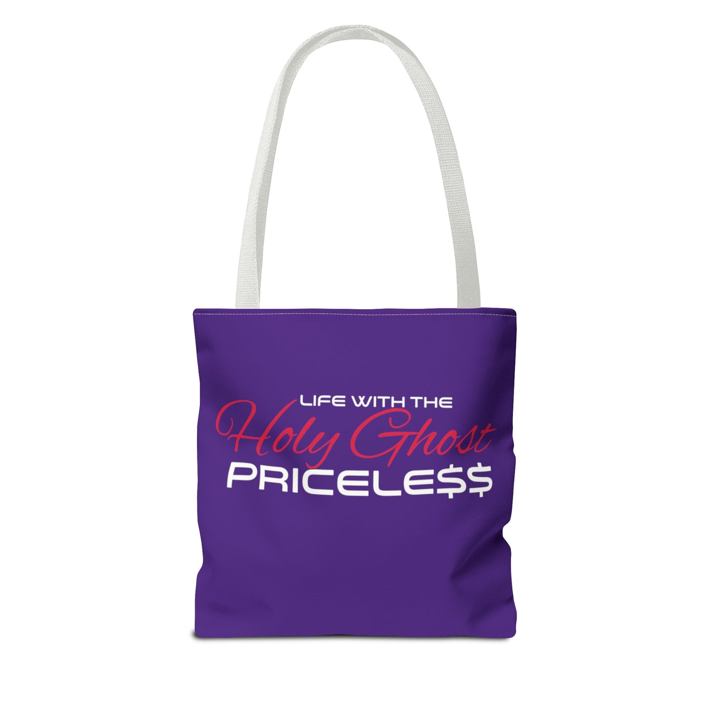 Collection A “Holy Ghost PRICELESS” Purple Tote Bag