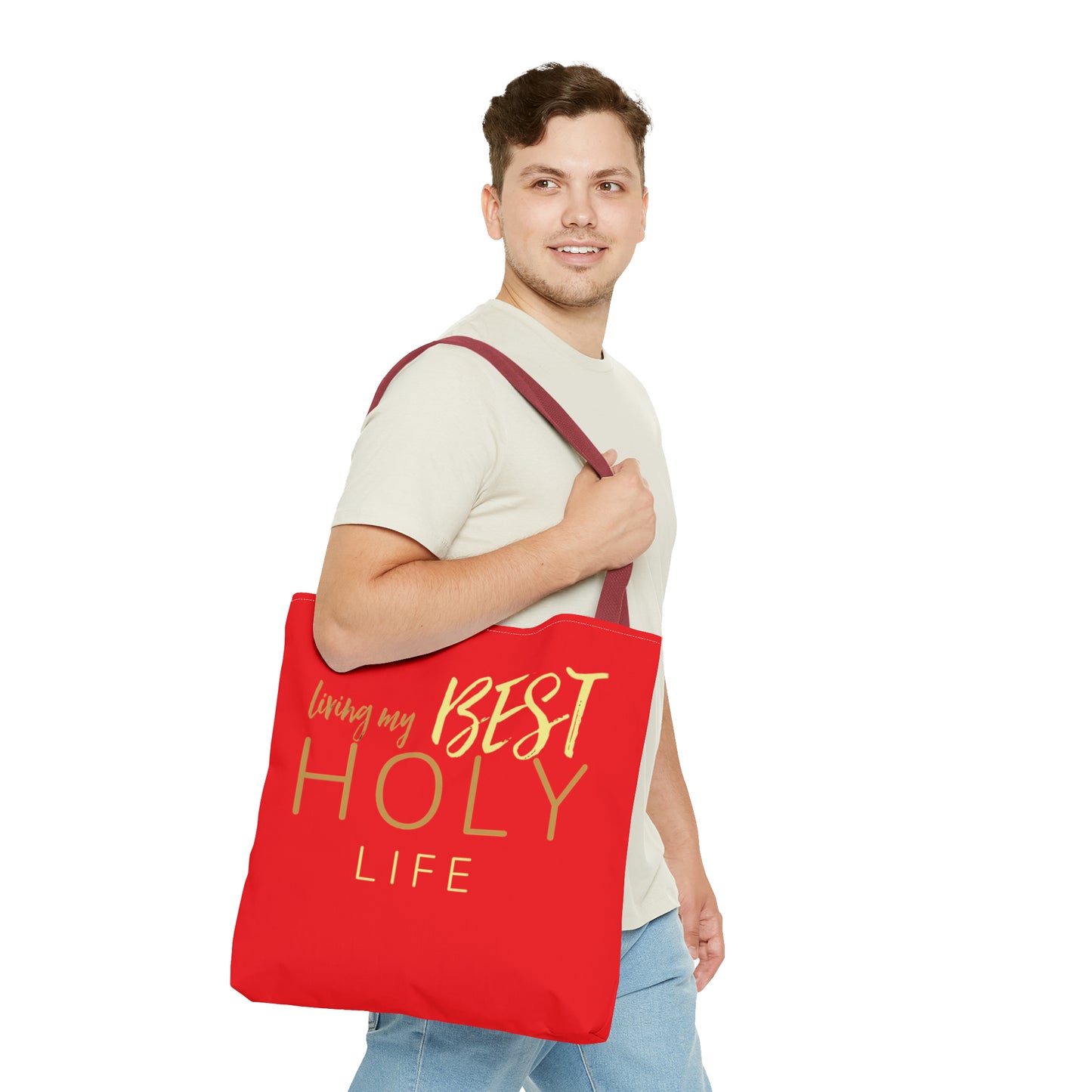 Collection A: “HOLYlife” Red Tote Bag