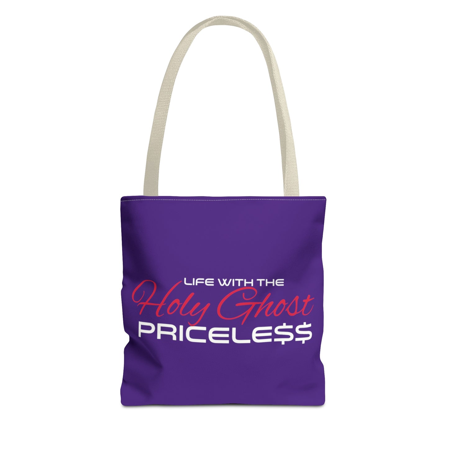 Collection A “Holy Ghost PRICELESS” Purple Tote Bag